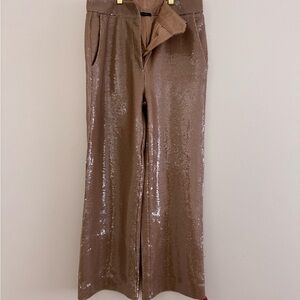NWT Elie Tahari Sequin Trousers in champagne